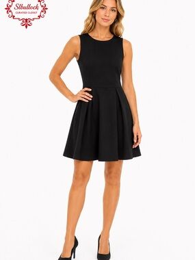 Lulus XL Fit & Flare Cutout Back Black Cocktail Dress EUC